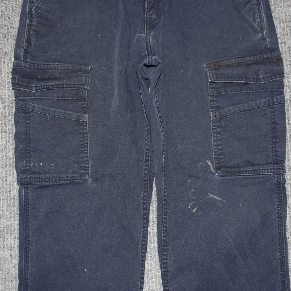 Carhartt FR‎ Relaxed Fit Cargo Pants Men Navy Blue Flame Resistant Workwear W34 - Picture 3 of 8
